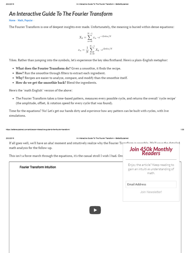 An Interactive Guide To The Fourier Transform Betterexplained