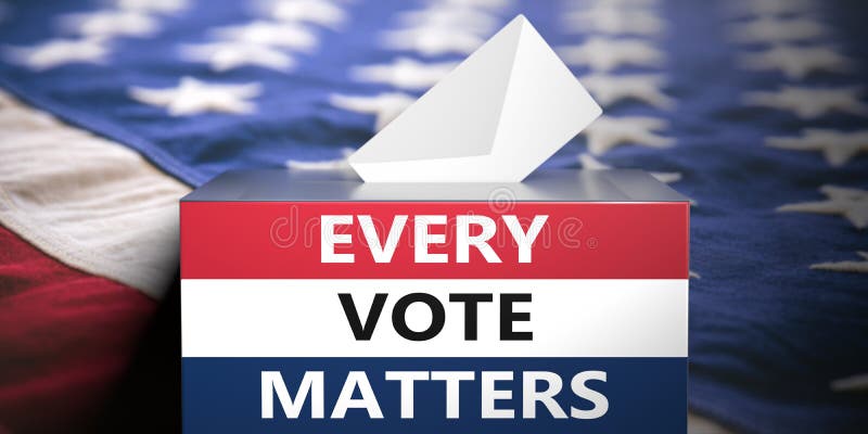Every Vote Matters Text On American Flag Colors Ballot Box Usa Every Vote Matters Text On American Flag Colors Ballot Box Usa